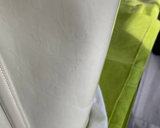 #94 - $1,050 - Lady Dior handbag - medium size - D patent cannage. Cream.  Off white .