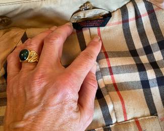 #42 - Vintage Burberry STYLE  trench rain coat $80 - size 4-8