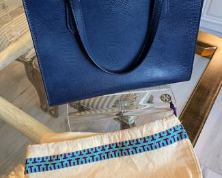 #55 - Tory Burch blue purse - Almost new condition.  $100 with dust bag