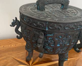 #87 -$60 really cool Mayan style ice bucket 