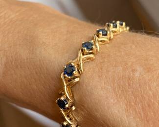 #50 - 14kt gold and sapphires bracelet from Bere with box and appraisal. $550