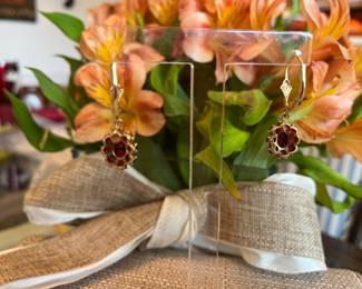 #68 - 14kt garnet cluster earrings $295