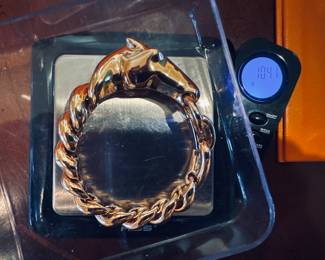 #2 - Hermes MM Galop 18kt rose gold horse bracelet with diamonds. price upon request. 