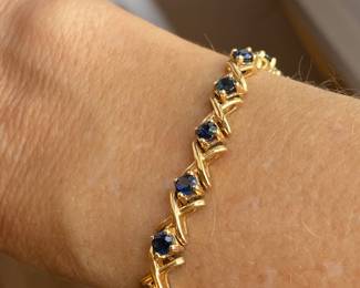 #50 - 14kt gold and sapphires bracelet from Bere with box and appraisal. $550