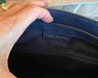 #55 - Tory Burch blue purse - Almost new condition.  $100