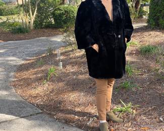 #44 - Fur Sherling lamb black 3/4 vintage sz 6 to 10