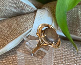 #80 - 14kt brown coral ring Sz. 4.5 $150 