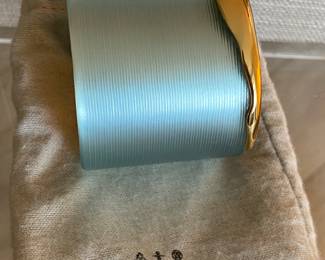 #27 - Vintage Alexis Bittar - cuff bracelet - turquoise with orginal dust bag. size 6 3/4 to 7 - $130 - Very good condition. 