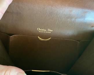 #92 - Christian Dior vintage brown leather purse $200. Very good condition