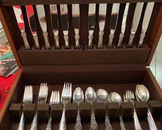 #82 - Gorham sterling King Edward pattern 85 pieces 91.46 ounces $4,500