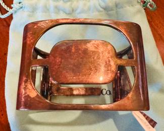 #3 - 1-	Tiffany & Co Sterling silver Donald Claflin LOVE bracelet wide bangle 109.90 gram 							$2,400

