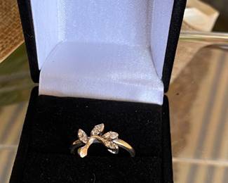 #20 - 14kt diamonds guard ring sz 5 3/4  $150 