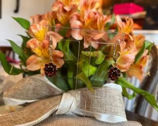 #68 - 14kt garnet cluster earrings $295