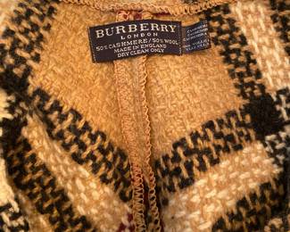 #39 - Burberry's poncho 50% wool / 50% cashmere - one size fits all. $195 - Very good condition. 