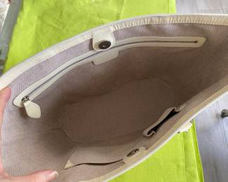 #94 - $1,050 - Lady Dior handbag - medium size - D patent cannage. Cream.  Off white .