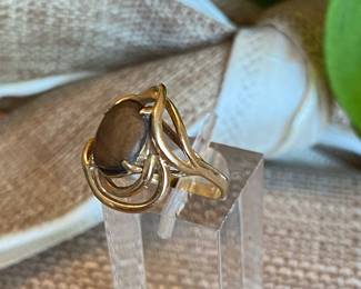 #80 - 14kt brown coral ring Sz. 4.5 $150 
