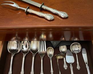 #82 - Gorham sterling King Edward pattern 85 pieces 91.46 ounces $4,500