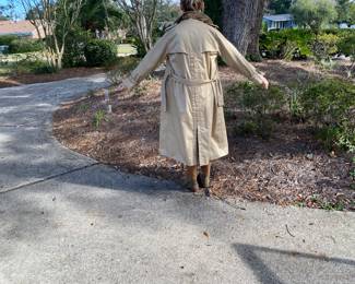 #42 - Vintage Burberry STYLE  trench rain coat $80 - size 4-8
