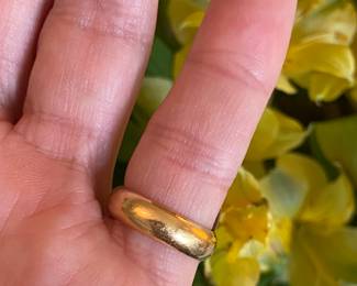 #36 - 18kt band 5 grams / 10kt gold plate 2 grams tested sz 4.5 $225