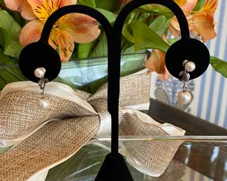 #18 - Sterling & Mikimoto screw back earrings $85