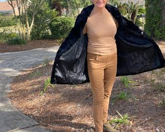 #44 - Fur Sherling lamb black 3/4 vintage sz 6 to 10