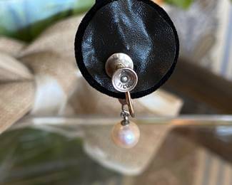 #18 - Sterling & Mikimoto screw back earrings $85