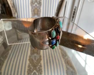 #9 - Emer Thompson Sterling and jewels Navajo bracelet $550