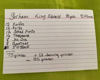 #82 - Gorham sterling King Edward pattern 85 pieces 91.46 ounces $4,500