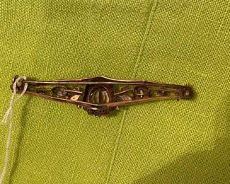 #102 - $250 - 10kt rose gold amethyst oval brooch 