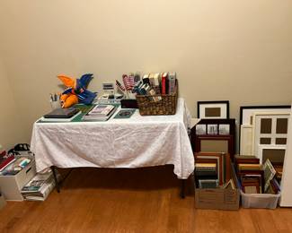 Frames, military interest books and collectibles 