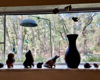 Bird feeders outside