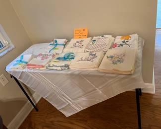 VTG pillow cases and tea towels