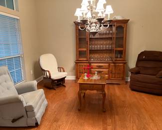 Chairs, table, china cabinet