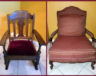 Old Rocker and Antique Chair