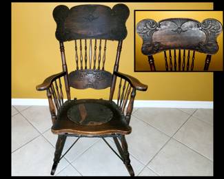 Antique Rocking Chair with Fine Details 