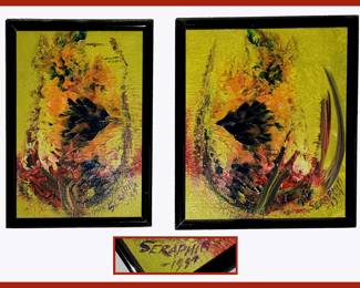 2 Small Paintings Both Signed Seraphim; One Dated 1994 and the other Dated 1999