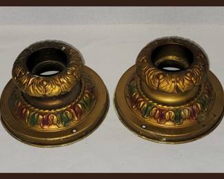 Pair of Art Deco Metal Light Fixtures