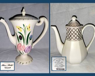 Vintage Blue Ridge and J & G Meakin Coffee Pots