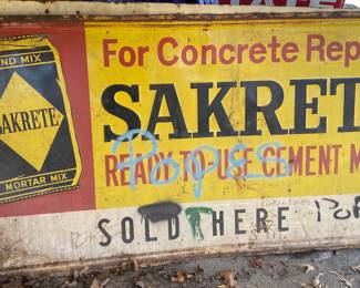 Large Sakrete Cement Sign (Barn Hanger)
