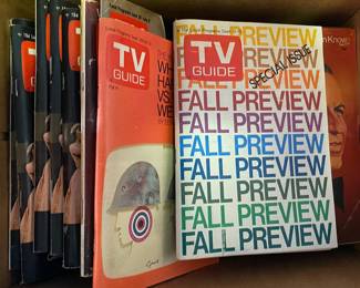 Box of Vintage TV Guides