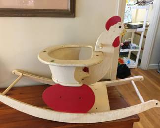 ADORABLE!  1960s Child's rocking HEN!  Never seen one like it, it's so darn cute!  You need this for your little one!  Solid wood!
