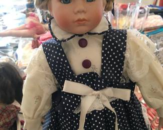 American Girl Doll type doll with stand, in great condition...perfect gift for your little one!