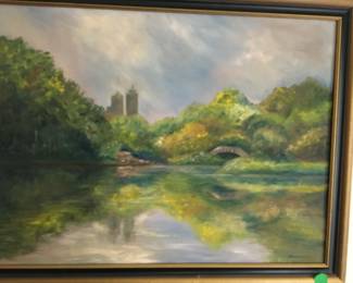 This beautiful painting just draws you in...the colors are lovely and it is beautifully framed  Italian artist Brancaccio