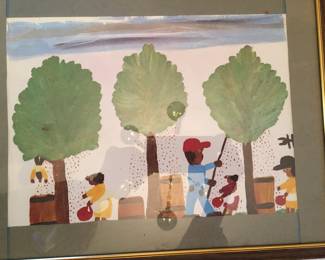 Clementine Hunter print..."Pecan Harvesting"