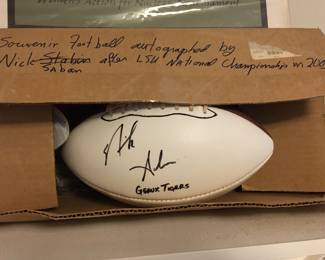 Nick Saban signed football from the LSU win in 2003!