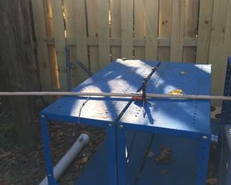 SHELVES!  SHELVES!  SHELVES!  You need em, we got em!  Several sizes, styles, all metal...perfect for storage in basement, garage, workshop or office!