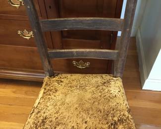American Indian Reservation Chair!  There are two of these and they are from the 1800s!!!!! Beautiful handmade ladder back, with authentic cowhide seats.