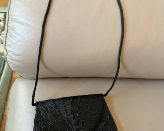 VINTAGE BLACK BEADED CLUTCH