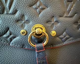 LOUIS VUITTON BLUE AND RED PURSE USED GOOD