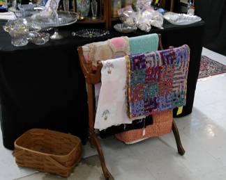Vintage quilts and blankets.